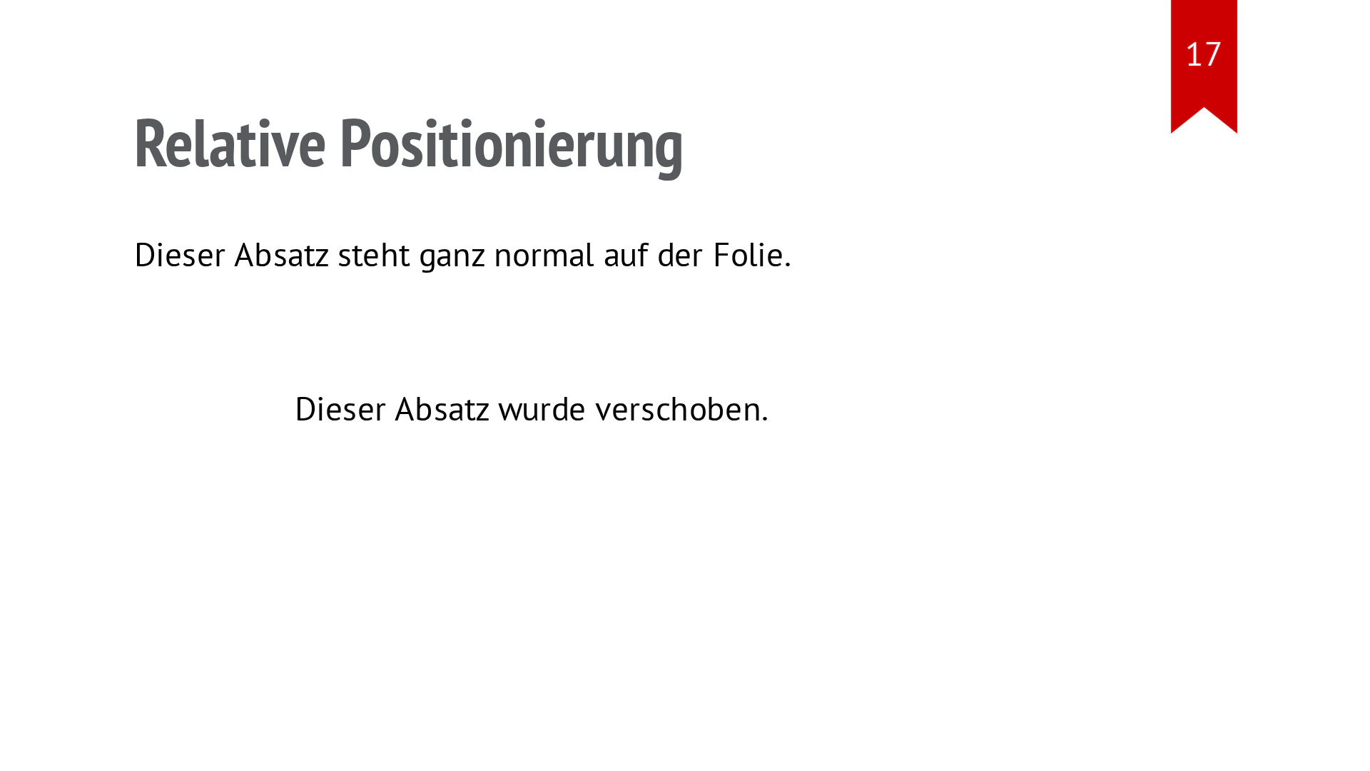 Eine farbige Infokarte ist relativ zu ihrer ur­sprüng­lichen Position nach rechts unten verschoben.