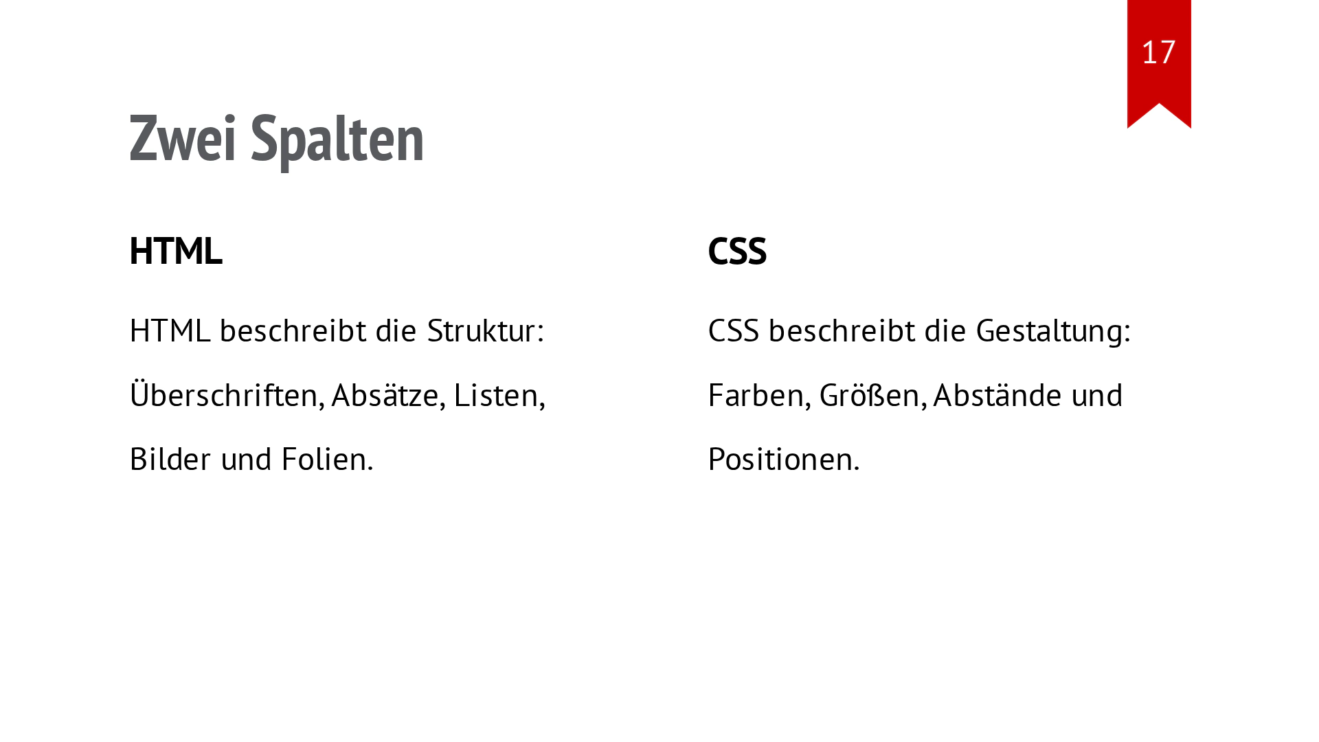 Zwei gleich breite Textspalten stehen nebeneinander.