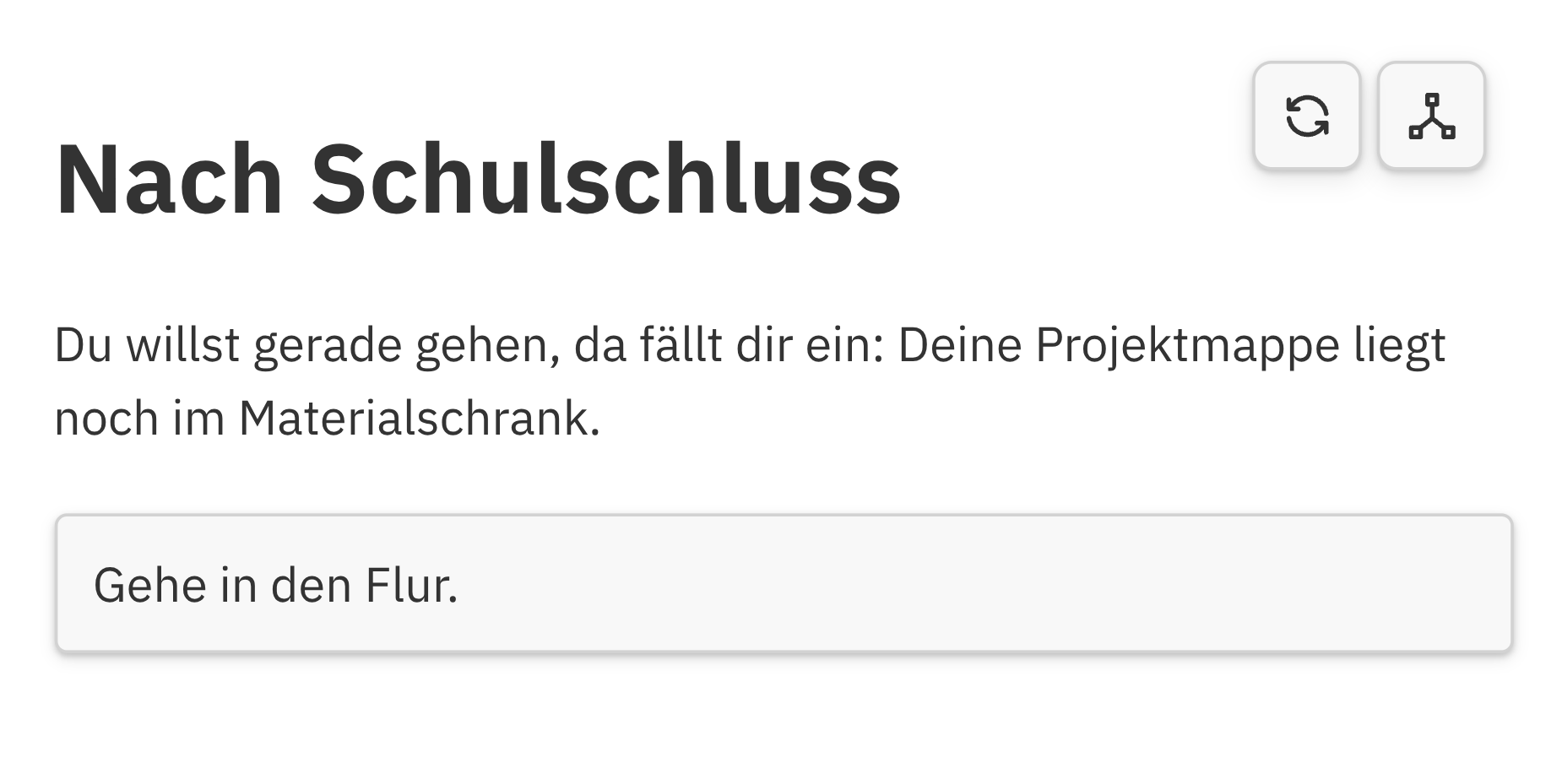 Die Geschichte im hellen Standard-Theme.