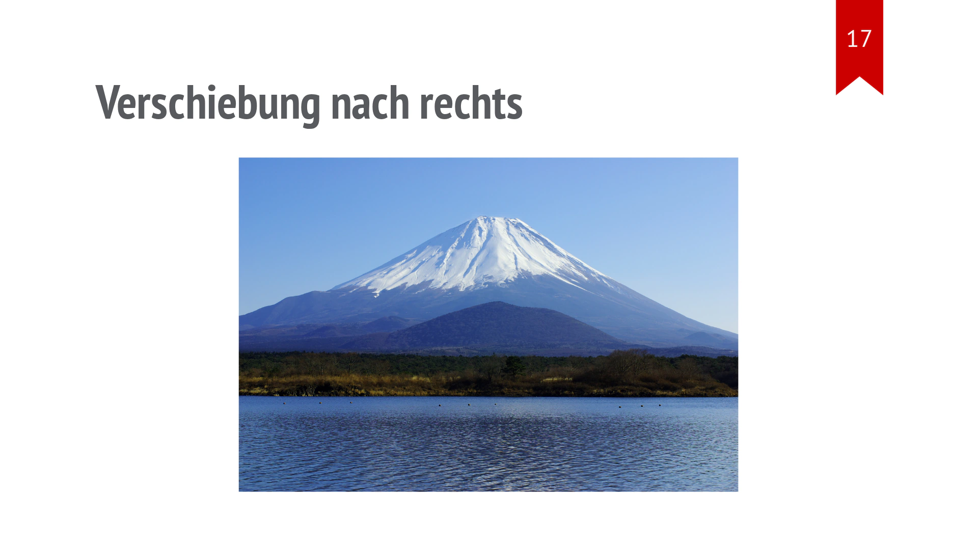Das schmale Fuji-Foto steht am rechten Rand der Folie.