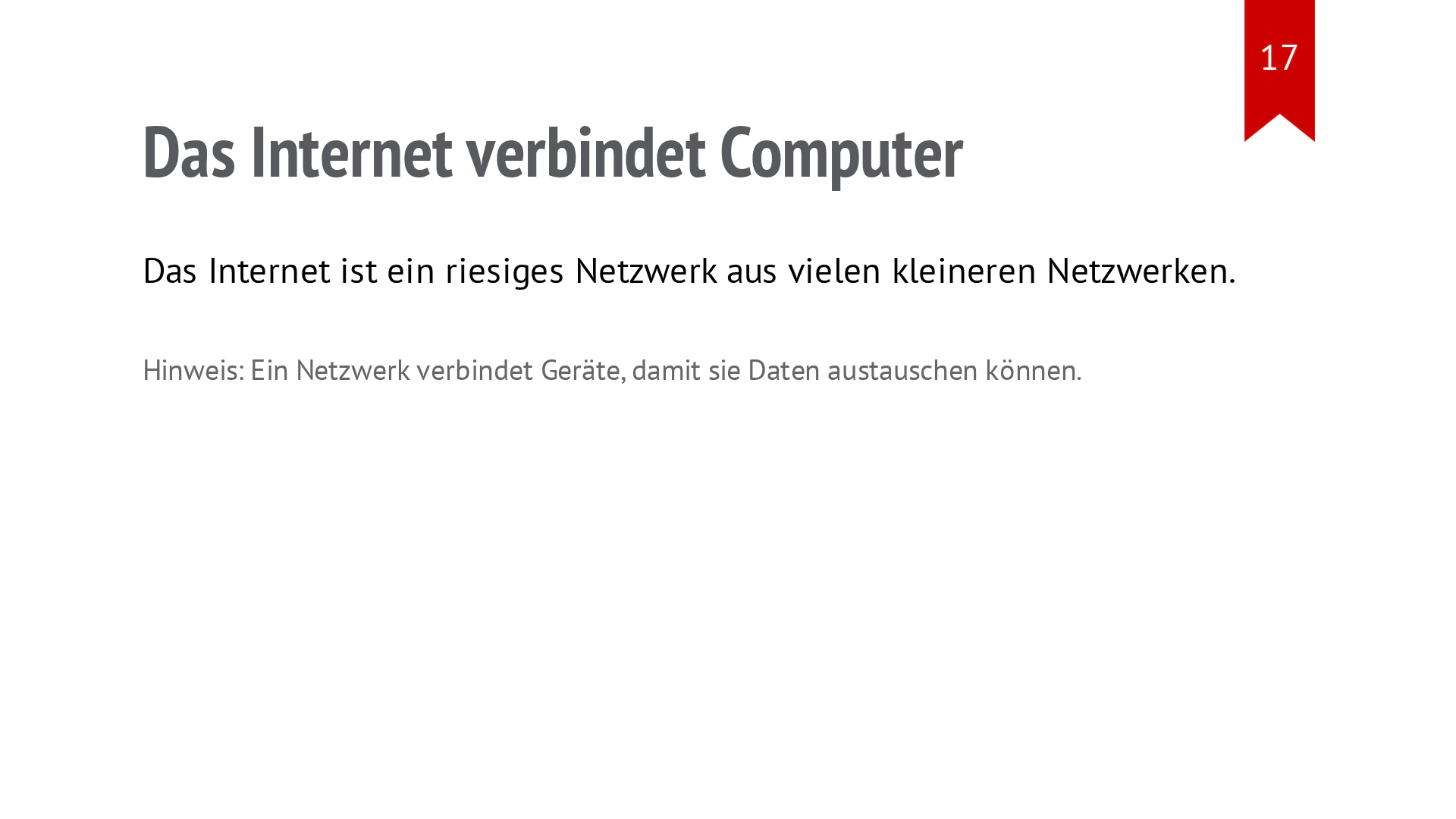 Unter normalem Text steht ein kleiner, grauer Hinweis.
