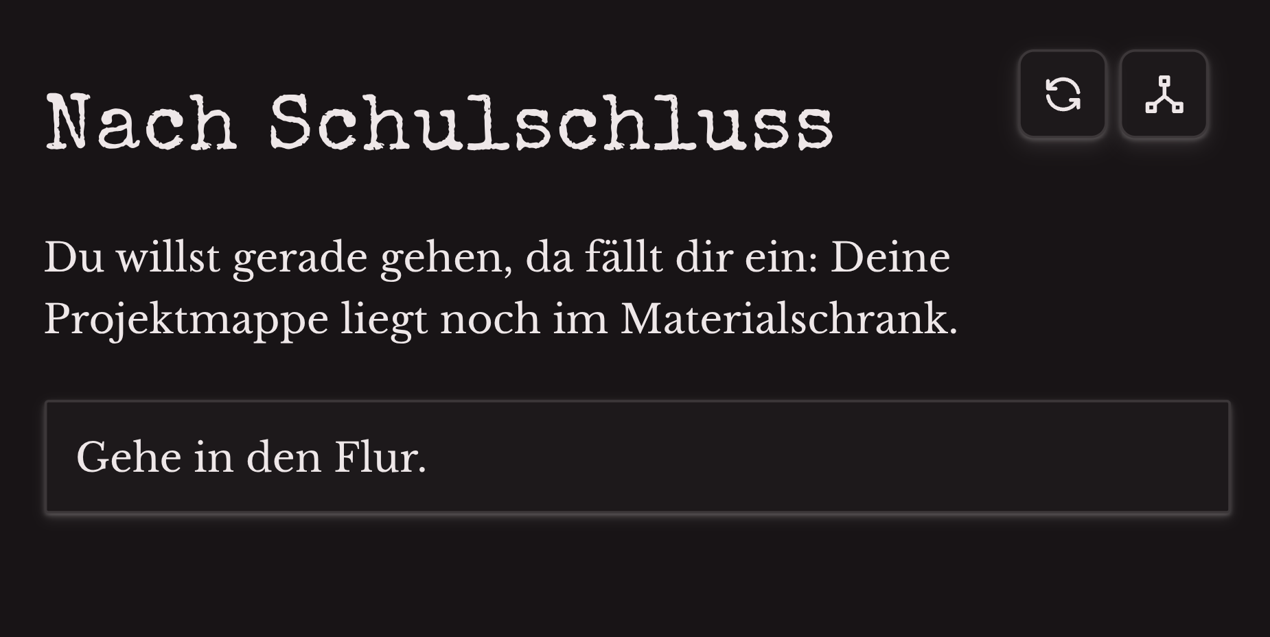 Die Geschichte im dunklen Mystery-Theme.