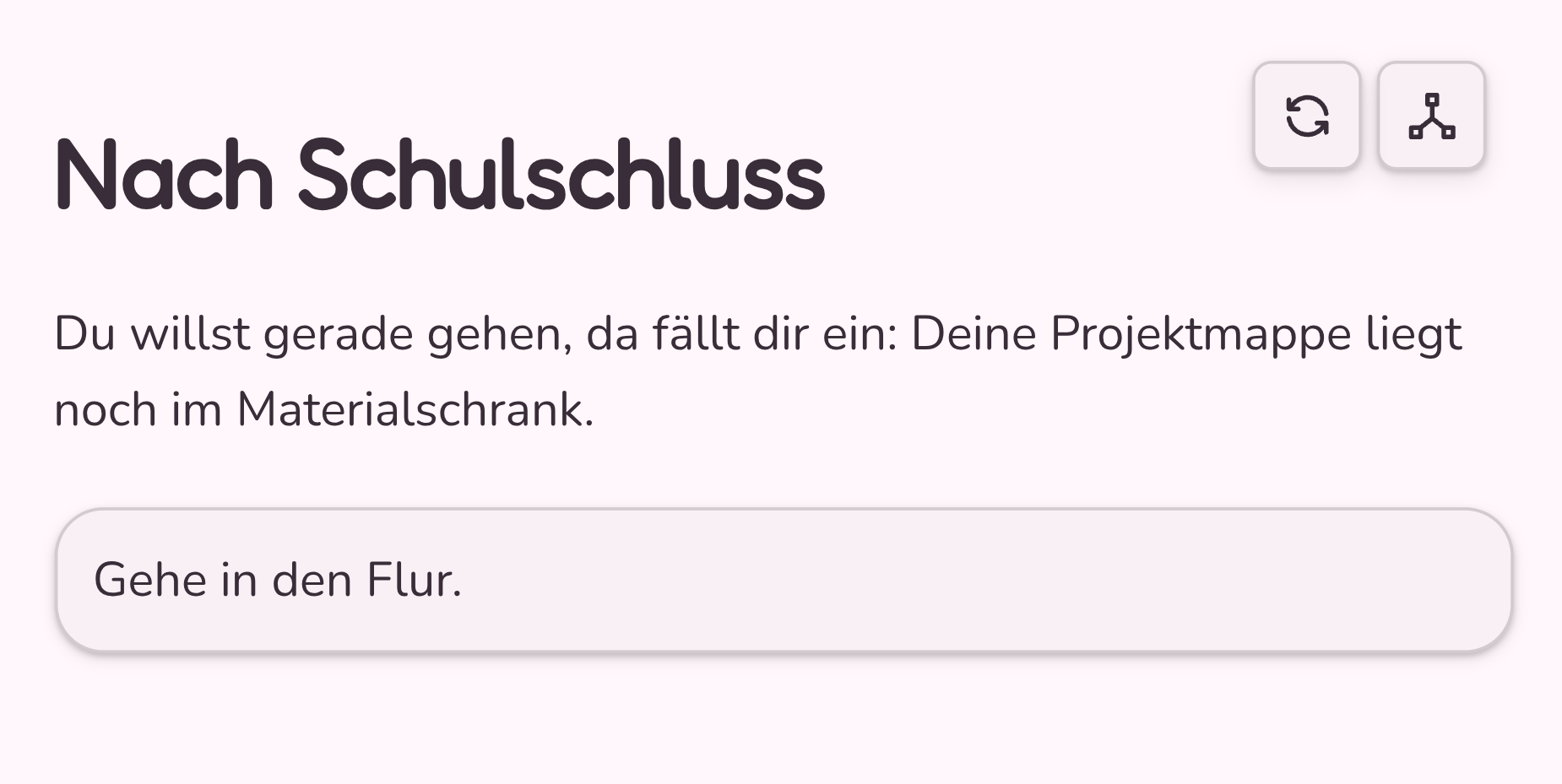 Die Geschichte im Playful-Theme mit abgerundeten Flächen.